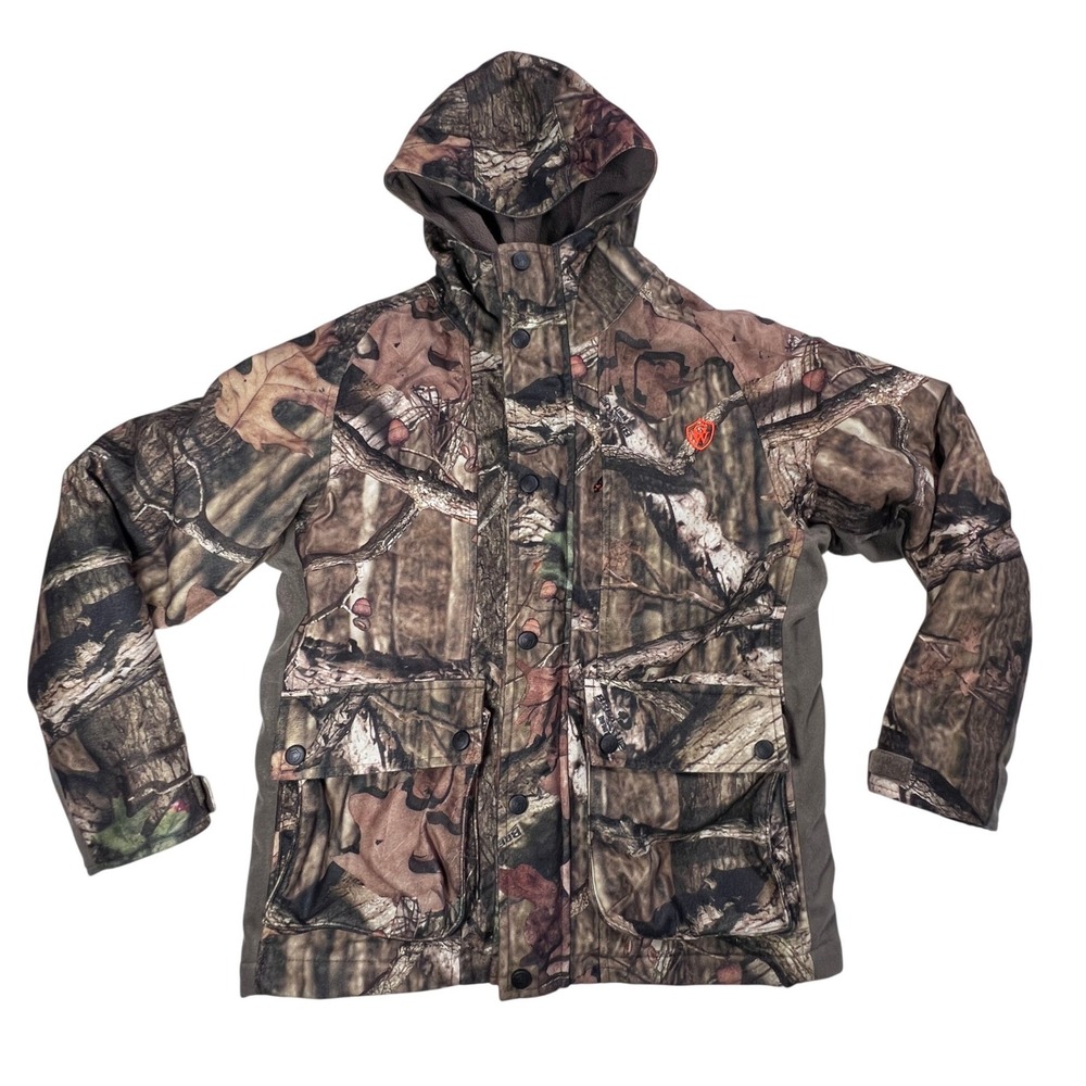 Game Winner Jacket Youth M Brown Mossy Oak Camo Waterproof Hunting Coat 5805